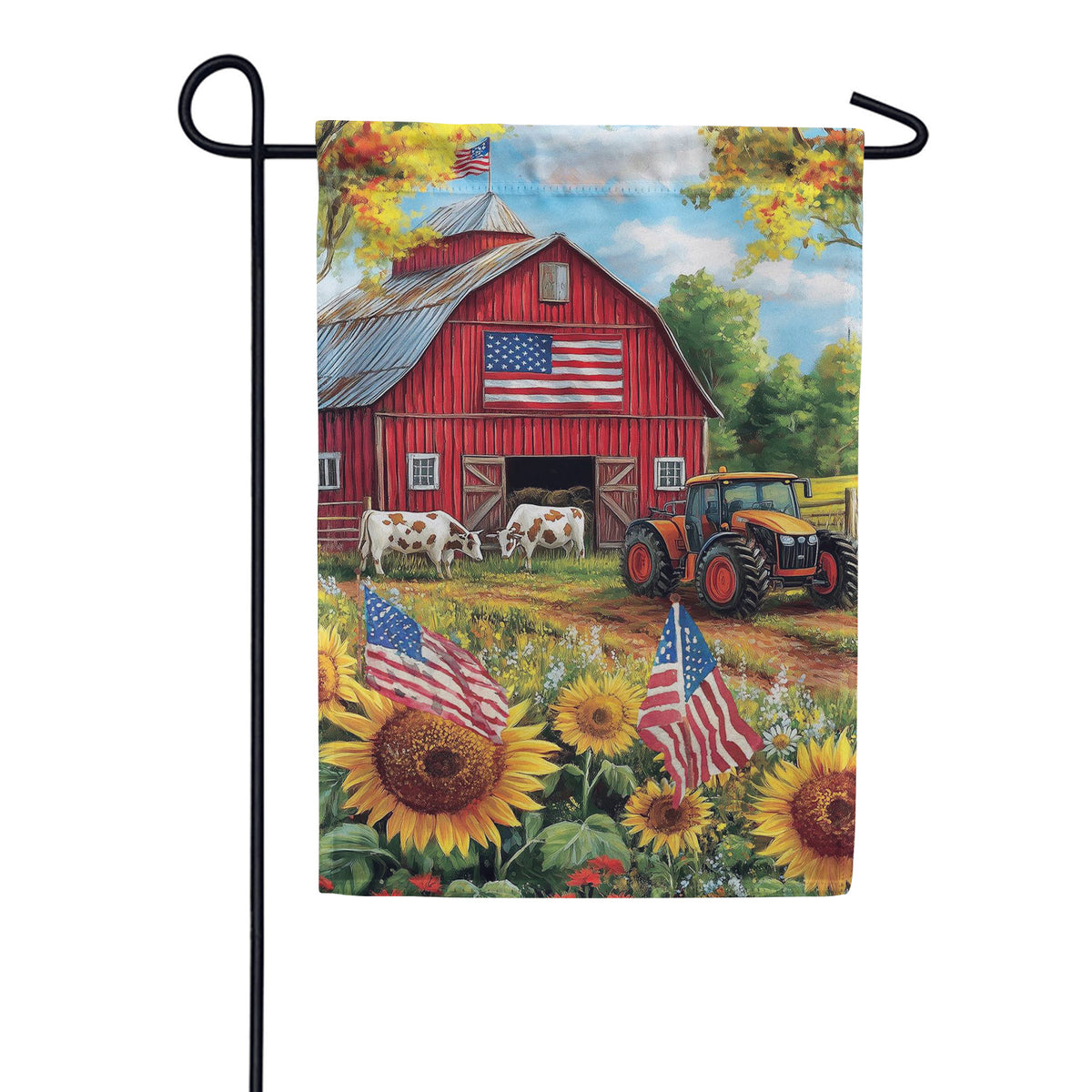 Evergreen Patriotic Land Suede 2-Sided Garden Flag 12.5" x 18"