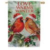 Evergreen Suede 2-Sided House Flag - Snowbirds Love Warms Winter