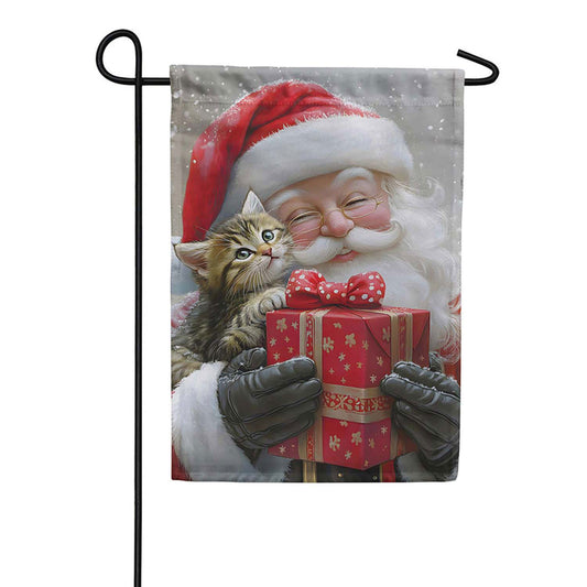 Evergreen Suede 2-Sided Garden Flag - Purrfect Christmas Gift
