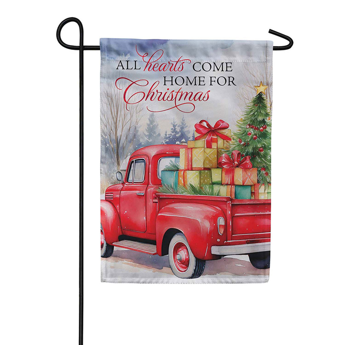 Evergreen Suede 2-Sided Garden Flag - Home For Christmas