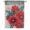 Evergreen Suede 2-Sided House Flag - Royal Red Poppy