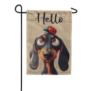 Evergreen Dog & Ladybug Suede 2-Sided Garden Flag