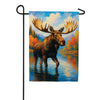 Evergreen Suede Garden Flag - Autumn Moose
