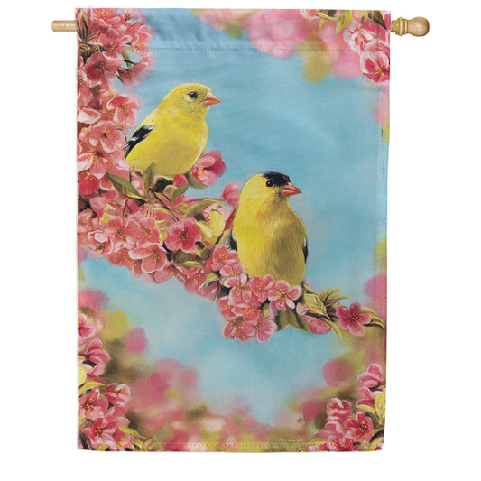 Evergreen Suede 2-Sided House Flag - Goldfinch Quartet