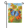 Evergreen Suede Garden Flag - Blue Fall Beauty