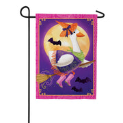 Evergreen Suede Garden Flag - Witchy Goose