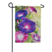 Evergreen Vivid Morning Glories Garden Flag
