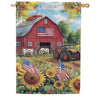 Evergreen Suede 2-Sided House Flag - Patriotic Land