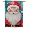 Evergreen Suede 2-Sided House Flag - Rosy Cheeked Santa