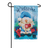 Evergreen Suede 2-Sided Garden Flag - Winter Gnome Welcome