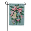 Evergreen Suede 2-Sided Garden Flag - Pink Bow Bells