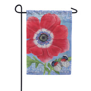 Evergreen Intricate Poppy Garden Flag