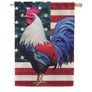 Evergreen Suede 2-Sided House Flag - All American Rooster