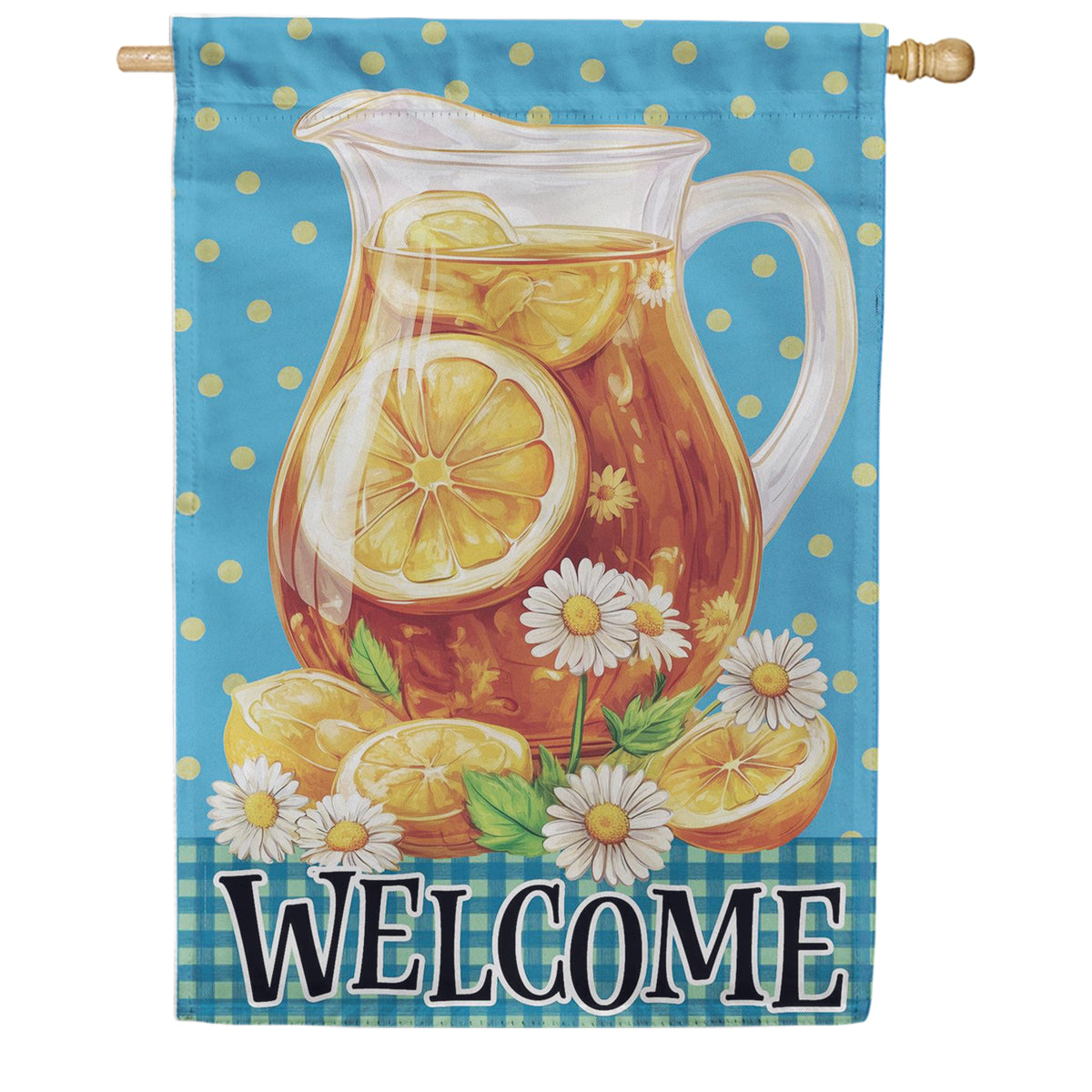Evergreen Suede 2-Sided House Flag - Sweet Tea Welcome