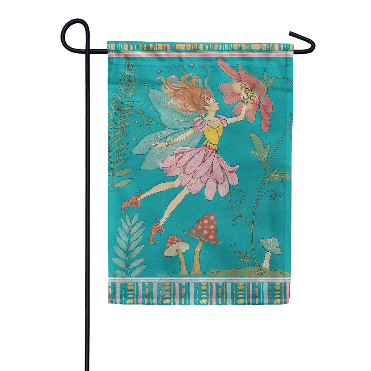 Evergreen Garden Of Wonder Teal Suede 2-Sided Garden Flag
