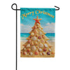 Evergreen Suede 2-Sided Garden Flag - Sand Seashell Tree