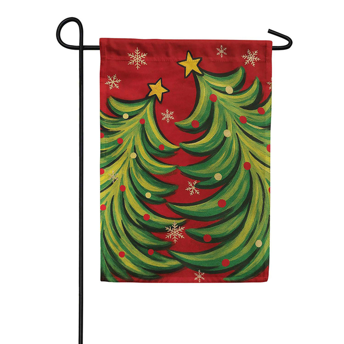 Evergreen Suede 2-Sided Garden Flag - Twin Christmas Trees