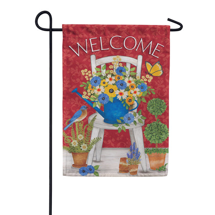 Evergreen Floral Chair Suede 2-Sided Garden Flag