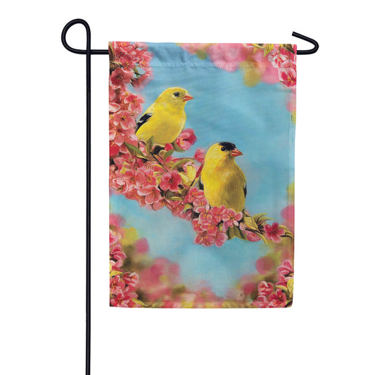 Evergreen Goldfinch Quartet Suede 2-Sided Garden Flag