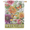 Evergreen Suede 2-Sided House Flag - Dahlia Botanica