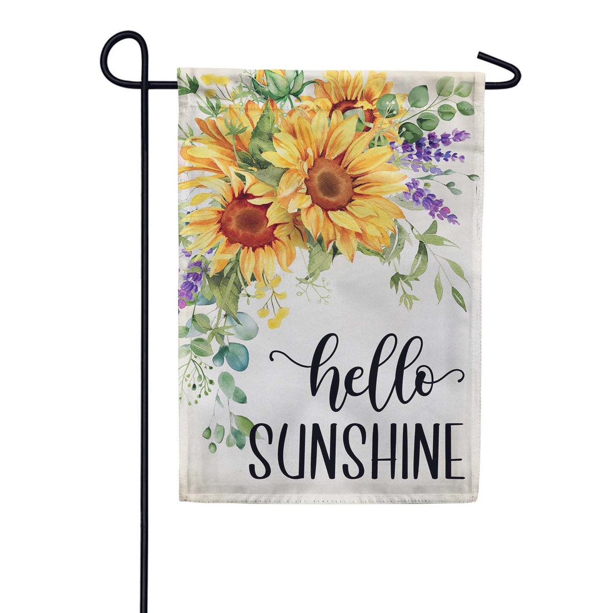 Evergreen Hello Sunshine Suede 2-Sided Garden Flag