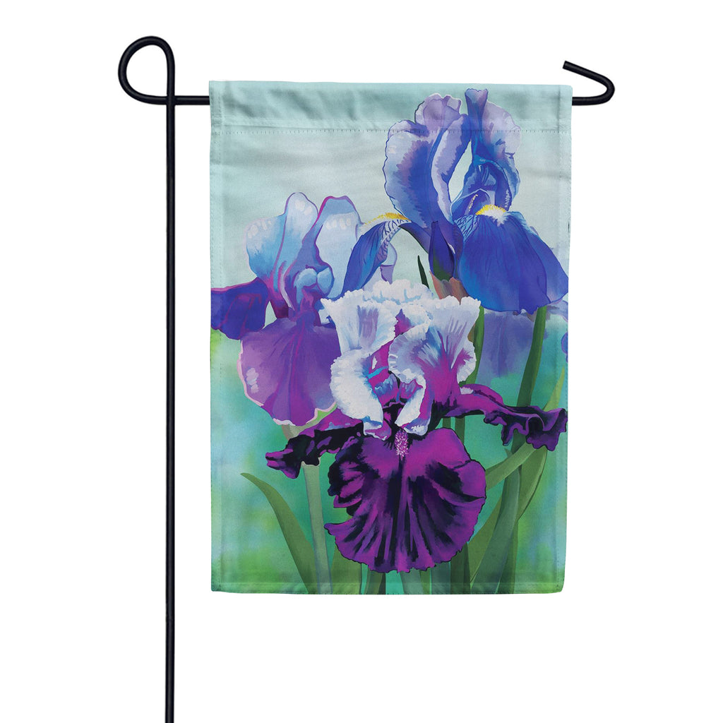 Evergreen Vibrant Iris Suede 2-Sided Garden Flag