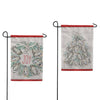 Evergreen Suede 2-Sided Garden Flag - Joyful Oyster Wreath & Tree Front Back