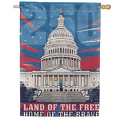 Evergreen Suede 2-Sided House Flag - 250th Anniversary Land of the Free Home of the Brave