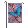 Evergreen Butterfly and Cherry Blossom Delight Suede 2-Sided Garden Flag