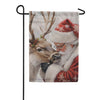Evergreen Suede 2-Sided Garden Flag - Santa Comforting Reindeer
