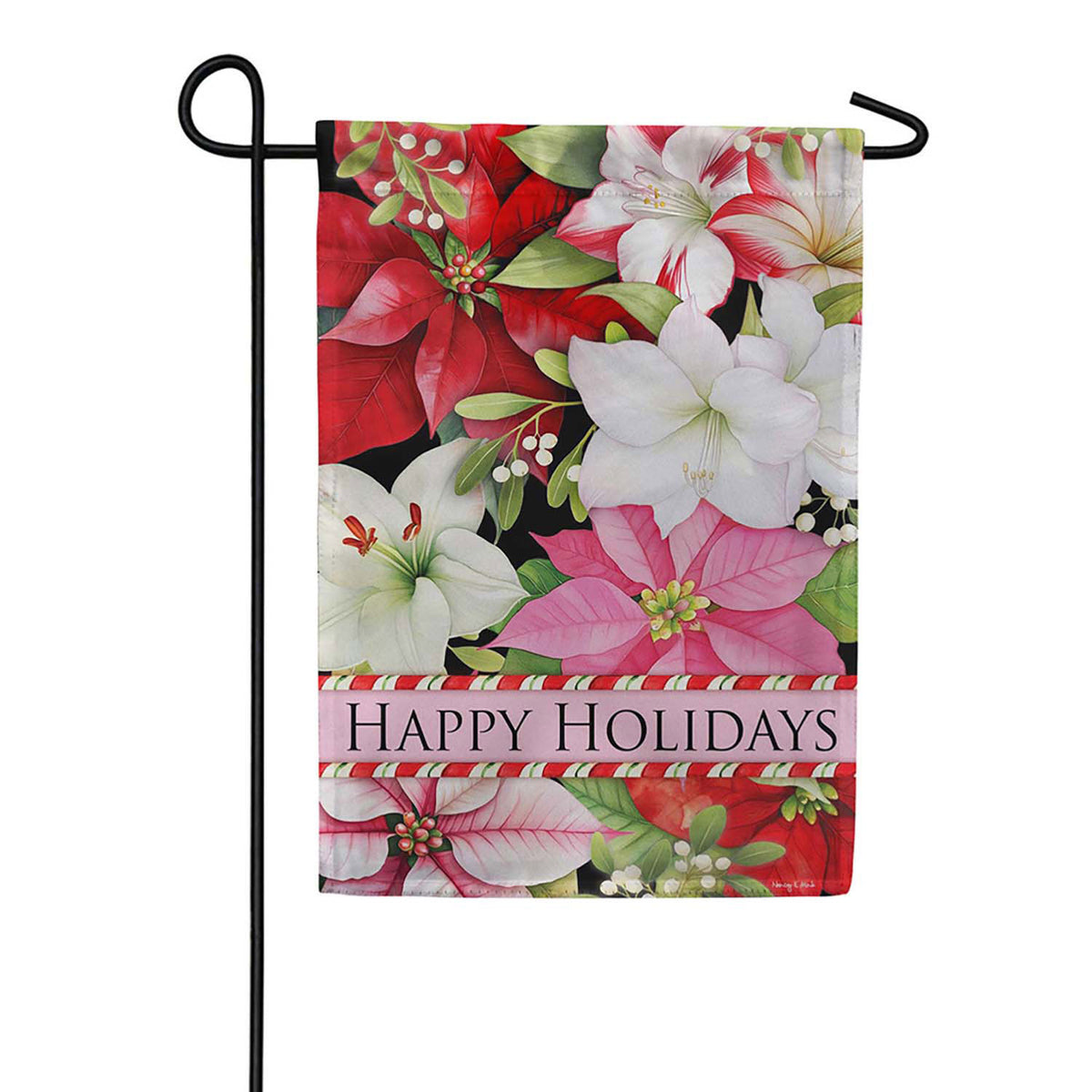 Evergreen Suede 2-Sided Garden Flag - Blooming Winter