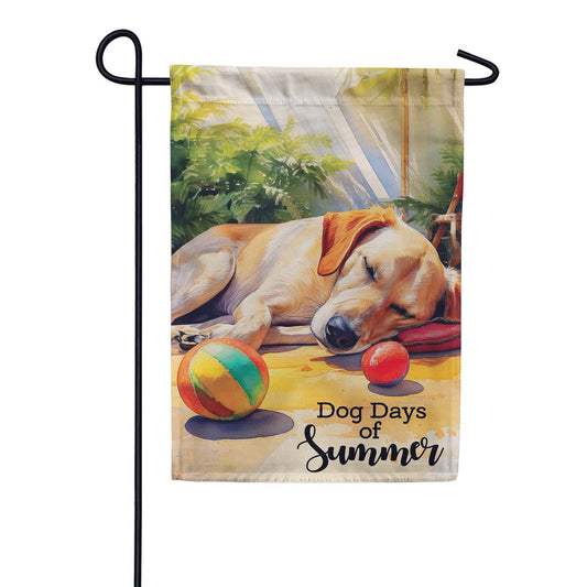 Evergreen Dog Days Of Summer Suede 2-Sided Garden Flag