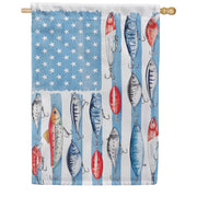 Evergreen Suede 2-Sided House Flag - Fishing Life