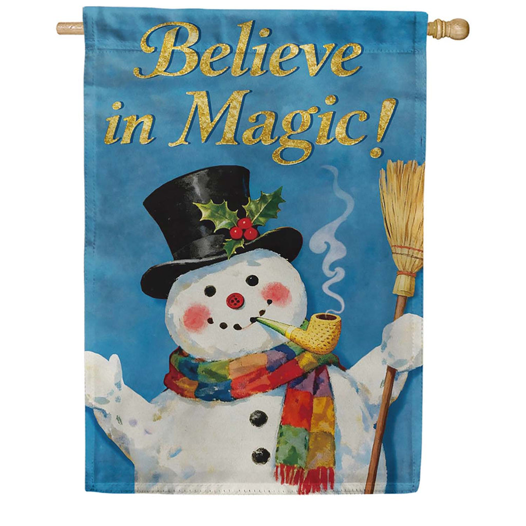Evergreen Suede 2-Sided House Flag - Believe In Magic