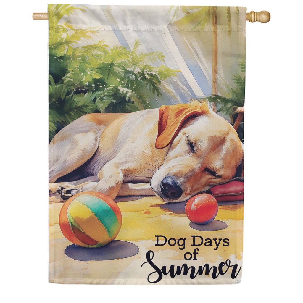 Evergreen Suede 2-Sided House Flag - Dog Days of Summer