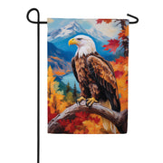 Evergreen Suede Garden Flag - Regal Fall Eagle
