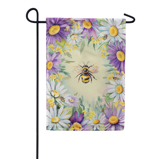 Evergreen Suede 2-Sided Garden Flag - Buzzing Around