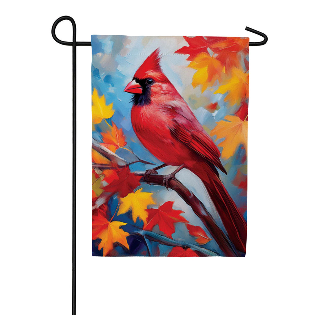 Evergreen Suede 2-Sided Garden Flag - Colorful Cardinal