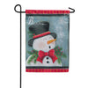 Evergreen Suede 2-Sided Garden Flag - Chilly Snowman