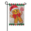 Evergreen Suede 2-Sided Garden Flag - Festive Gingerbread Man