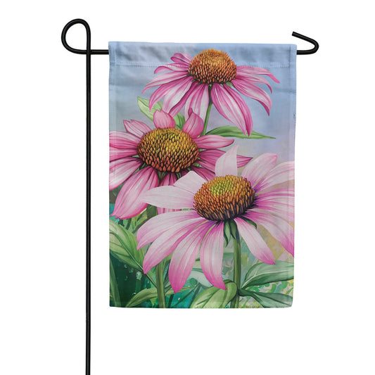 Evergreen Suede 2-Sided Garden Flag - Cornflower Trio