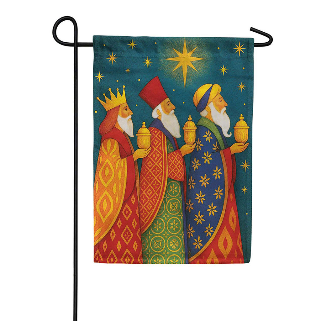 Evergreen Suede 2-Sided Garden Flag - The Three Kings
