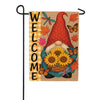 Evergreen Suede Garden Flag - Welcome Sunflower Gnome