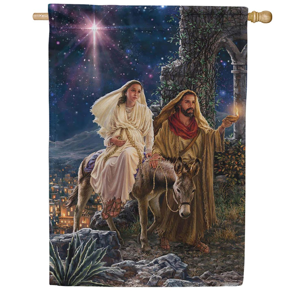 Evergreen Suede 2-Sided House Flag - Journey to Bethlehem