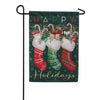 Evergreen Suede 2-Sided Garden Flag - Festive Fun Stockings