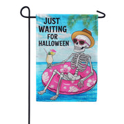 Evergreen Just Waiting for Halloween Garden Flag