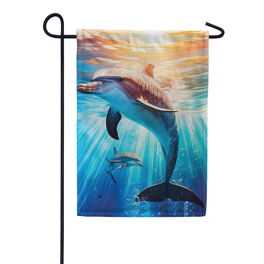 Evergreen Suede 2-Sided Garden Flag - Oceanic Joy