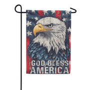 Evergreen God Bless America Eagle Garden Flag