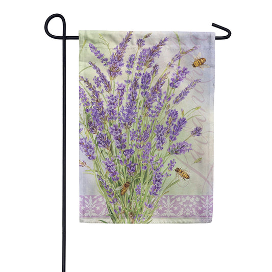 Evergreen Suede 2-Sided Garden Flag - Lavender Bouquet