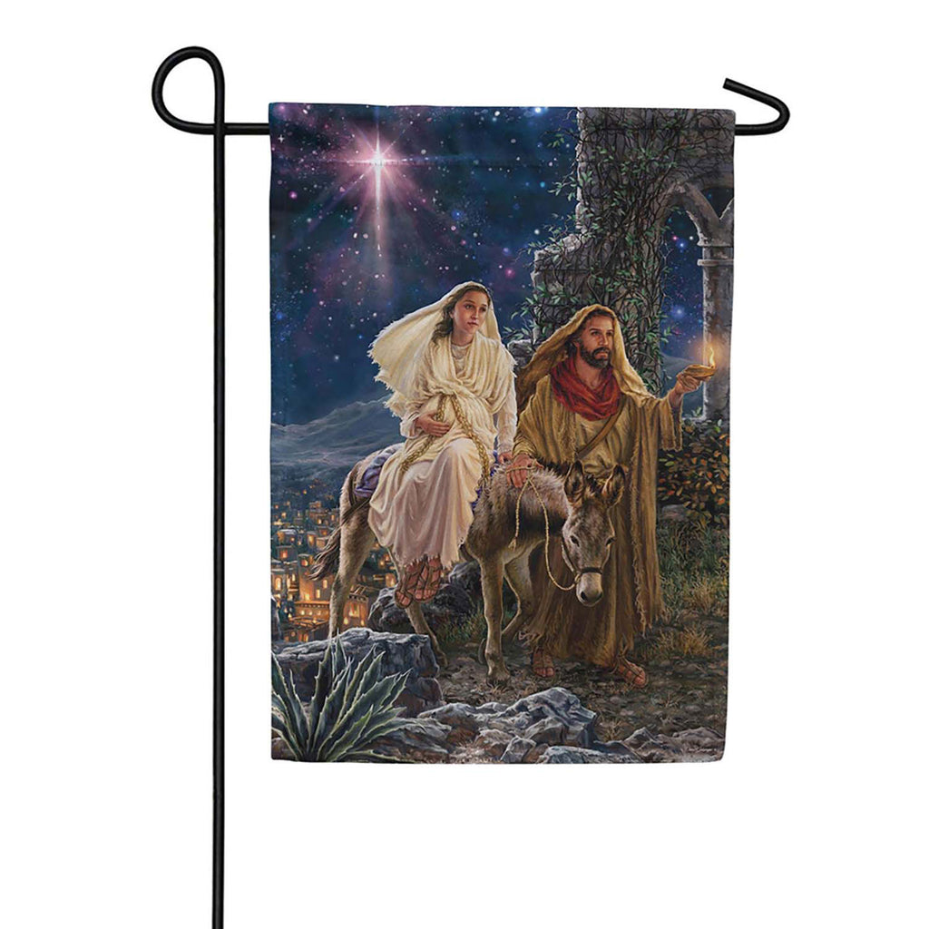 Evergreen Suede 2-Sided Garden Flag - Journey to Bethlehem